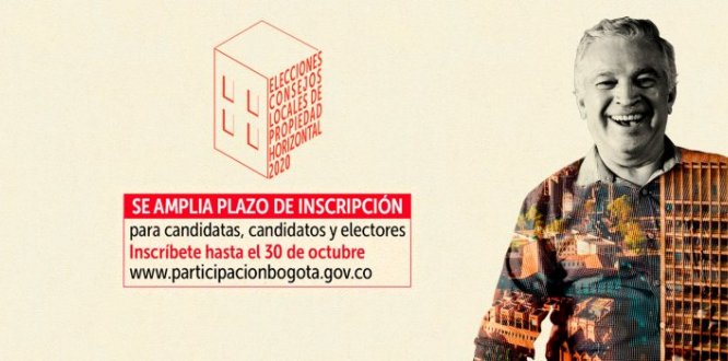 Pieza gráfica informativa Se amplía plazo de inscripción para la elección de los consejos locales de propiedad horizontal