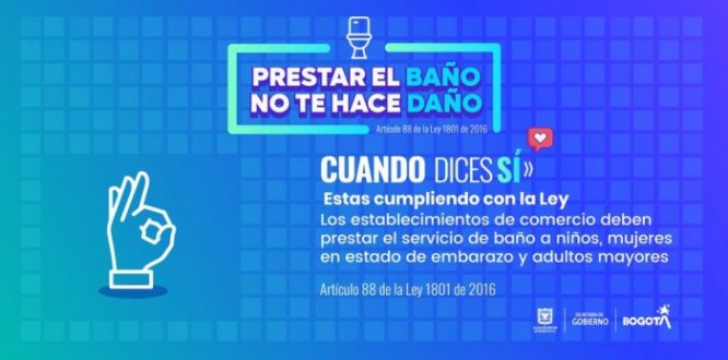 Pieza gráfica informativa Los establecimientos públicos tienen la obligación de prestar el baño