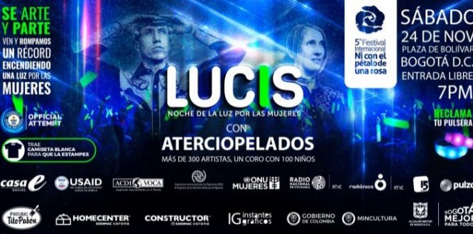 Únete a ‘Lucis’, la noche de luz por la eliminación de las violencias contra las mujeres